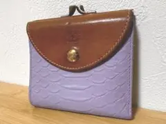 “希少”IL BISONTE イルビゾンテ がま口　パイソン 型押し パープル