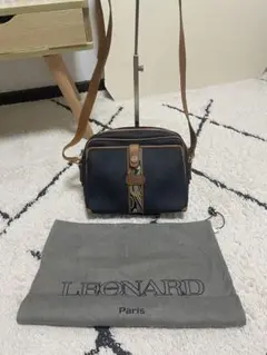 LEONARD PARIS ショルダーバッグ PVC×レザー 保存袋付き
