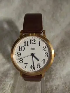 seiko Riki アナログ時計 ゴールド/ブラウン