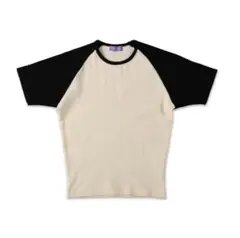 COOME RAGLAN BABY SS TEE ECRU×BLACK