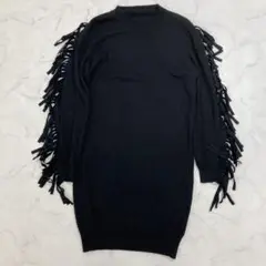MM6 フリンジ カシミヤ混 ニットワンピース S