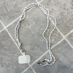 美品✨スマホストラップ ネックストラップ 携帯ストラップ 白