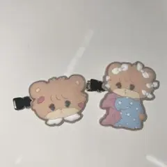 mikko フロッキーヘアクリップ ラテAB 2個セット