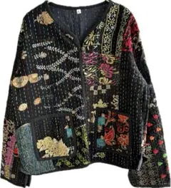 刺繍入りキルティングジャケット　カンバディア　リバーシブル