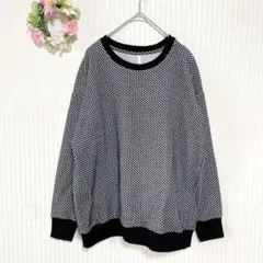 美品★ 【エル】 レディース トレーナー カットソー (M) 長袖 総柄 シック
