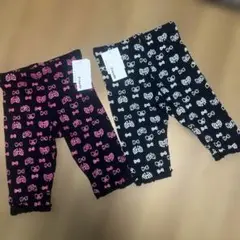 新品未使用　リボン柄レギンス120cm 2点セット