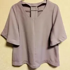 GU 半袖ブラウス　くすみピンク　M