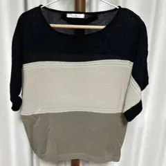 Nouvelle vie ボーダー 半袖ニット