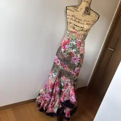 フラメンコスカート フラワープリント