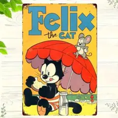 フィリックス・ザ・キャット Felix the Cat ブリキ看板 アメリカ雑貨