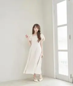 ロゼミューズ tack puff sleeve onepiece ivory