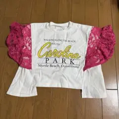 新品　O&G レーススリーブリメイクTシャツ 90