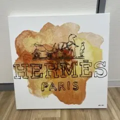 オリバーガル　エルメス リボン　キャンバスアート　背面に正規品である証明書有り オリバーガル エルメス キャンバスアート 絵画 ウォールアート
