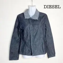 DIESEL 切りっぱなしジーンズジャケット 襟 黒 ディーゼル