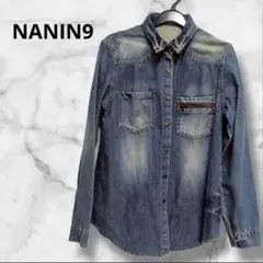 NANIN9ナンニング デニム　Ｇジャン　ボタン　ダメージ加工　ジャケット