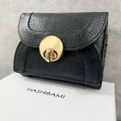 美品✨HASHIBAMI レザー ニュー ラウンドフォルム ミニ ウォレット