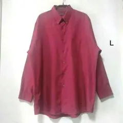 ARROW アロー ポリシャツ 長袖 エンジ US古着 L