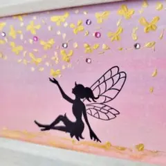 A【幸せ運ぶフェアリー♡蝶々】 開運絵画風水アート