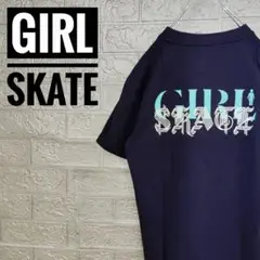 ガールスケートGirl　古着ポケット付きTシャツ紺S