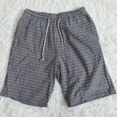 m6078 美品✨コンバース チェック柄ハーフパンツ マニッシュ ロゴ刺繍 春夏