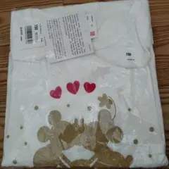 ユニクロ ミッキー＆ミニー ゴールドプリント Tシャツ 150