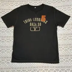 夏物最終処分SALE！　刺繍入り　Tシャツ ダークブラウン　L メンズTシャツ