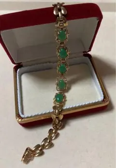 グリーンと金のブレスレット