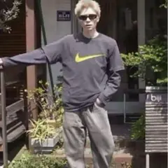 【美品】 00s Nike デカロゴ スウォッシュ 白 Tシャツ y2k L