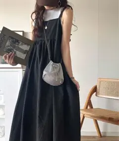 classicalelf サッカー素材バックリボンフレアキャミワンピ