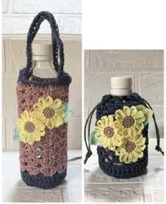 ペットボトルカバー600ml350ml ハンドメイド 巾着セット