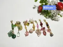 オリジナル天然石チャームセット୨୧ *。7個❥