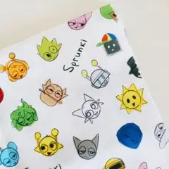 【50×70】スプランキー ゲーム 手描き はぎれ 布 生地