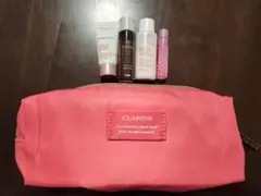 【美品】クラランス ピンクポーチ THREE 化粧水