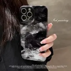 【前回完売★】マーブル iPhone16ProMAXスマホケース 黒