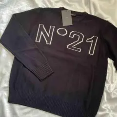 新品 未使用 ヌメロ ヴェントゥーノ ニット セーター ロゴ N°21 黒