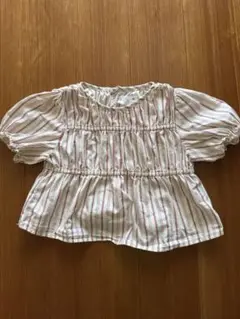 【zara セット売り】ストライプ半袖トップス&タオル地オールインワン2-3歳