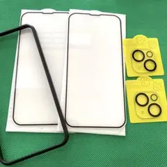 iPhone14 ガラスフィルム2枚＋レンズ保護フィルム2枚 ガイド枠付き