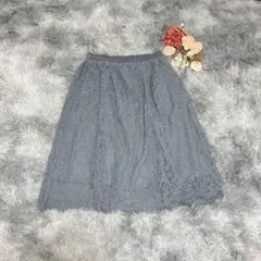 アース ミュージックアンドエコロジー（F）レース フレア スカート オフィス