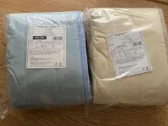新品　敷きパッド 100cm x 200cm 無地　水色・ベージュ　２枚セット