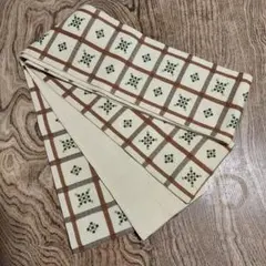 大人可愛い半幅帯 織り出し 小袋帯 半幅帯 刺繍 ミンサー風 110