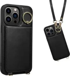 【新品】 iPhone14 Pro Max ケース 手帳型 斜め掛け ストラップ