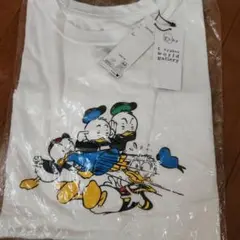 ドナルドダック プリント Tシャツ Mサイズ オフホワイト