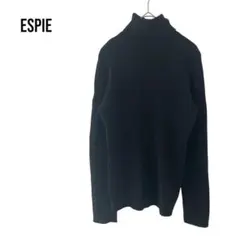 エスピエESPIE ブラック　タートルネック　ウールカシミヤ　シンプル大きめL