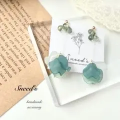 ▪花びらチャーム×ドロップビーズピアス×イヤリング
