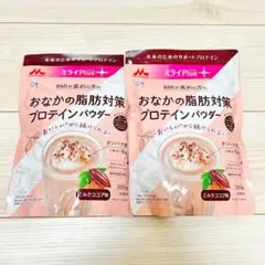 森永乳業 ミライPlus おなかの脂肪対策 プロテイン パウダー　ココア味　2袋