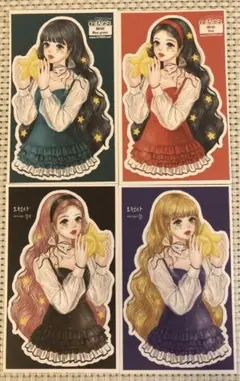 おすそ分け【o09】海外作家様 人物ステッカー 女の子