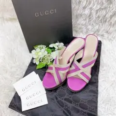 Gucci グッチ サンダル ウッドソール クリーニング済み イタリア製 35
