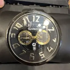 Tandance ブラックゴールド　ラバーベルト 時計ジャンク