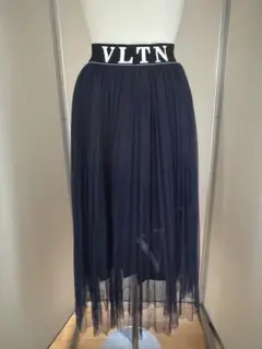 ネイビー プリーツスカート VLTNロゴ