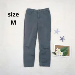 カジュアルパンツ　M　深緑　ウエスト後ろゴム